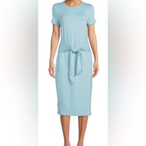 Time & Tru Tie Waisted Knit Dress with Side Slits ~ Blue ~ Size XXXL (22)